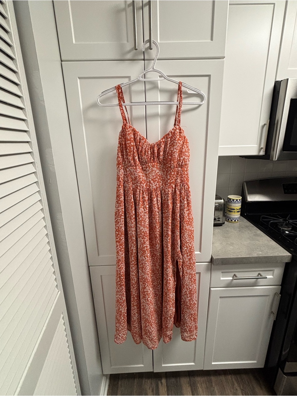 Abercrombie & Fitch Ruched Crinkle Maxi Dress